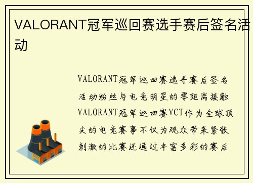 VALORANT冠军巡回赛选手赛后签名活动